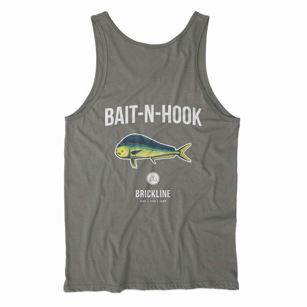 Brickline Bait-N-Hook Tank Top for Mens - Light Gray