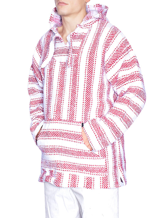 BRICLINE AUTHENTIC PONCHO RED/WHITE